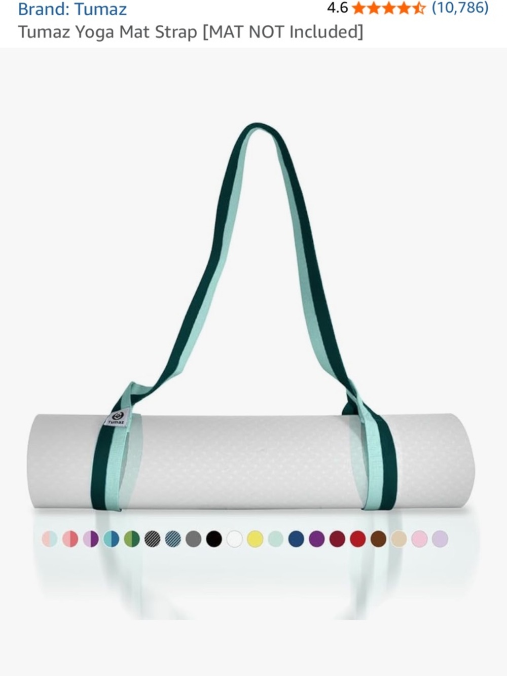 Teal Double-Stripe Yoga Mat Carry Strap